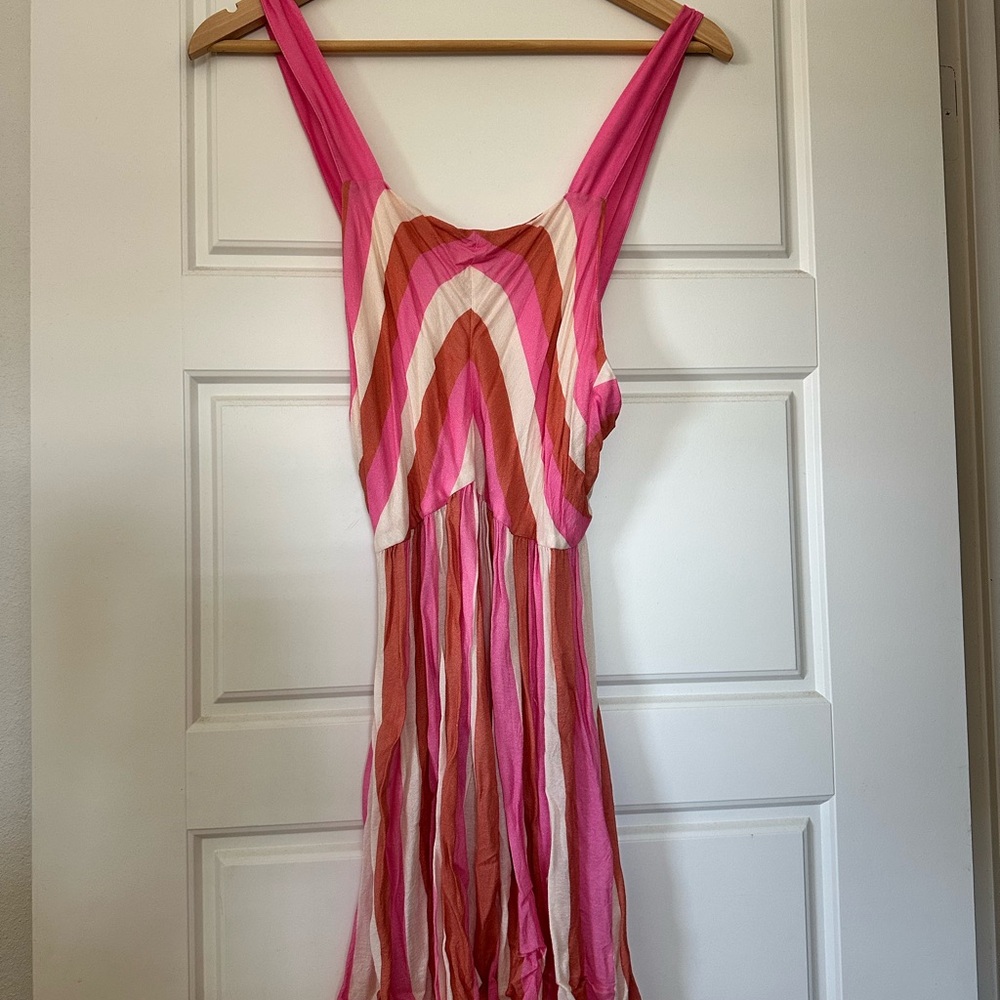 REVOLVE Pink and Orange Striped Dress
